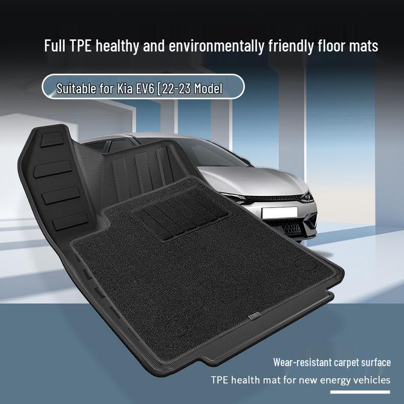 Kia EV6 2022-23 TPE Floor Mats - Complete Car & Trunk Coverage, Includes Backrest Mat