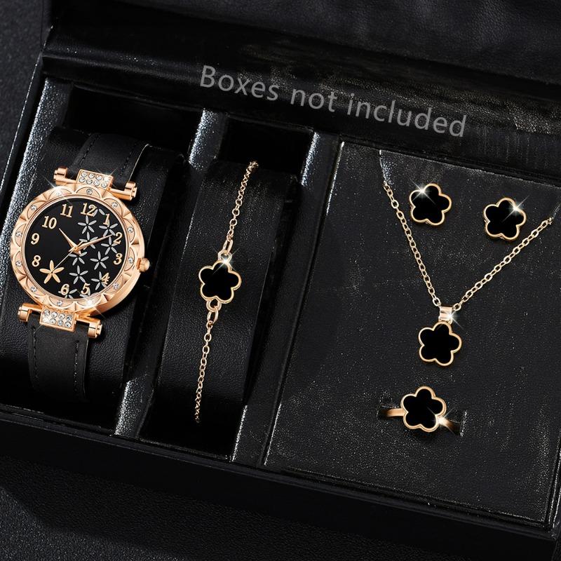 Star Watch Women's Diamond Belt Digital Dial Quartz Watch High Value Watch Set