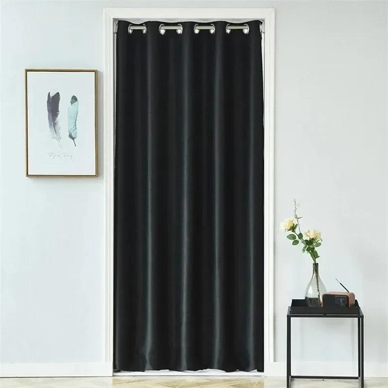 Grommet Top Curtain Window Treatments Doorway Decoration Pure Color Drapre for Doors