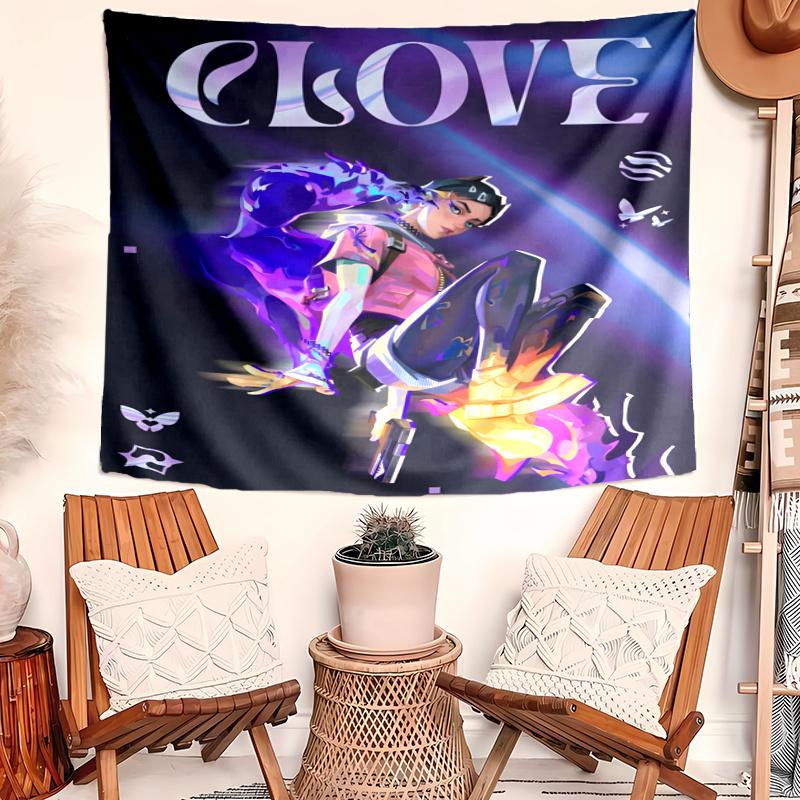 VALORANT Tapestry, Wall Hanging Tapestry, Pattern Tapestry for Dorm Bedroom Living Room Wall Art Photography Backdrop