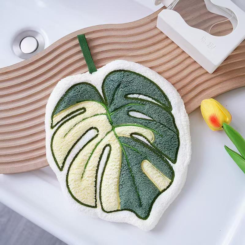 Creative Thickened Plant Leaf Hand Towel for Kitchen & Bathroom - Cute Children's Souvenir