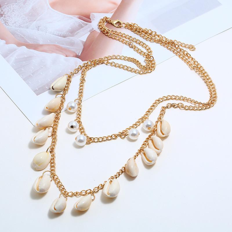 Shell Necklace Multilayer Geometric Boho Choker For Fashion Women
