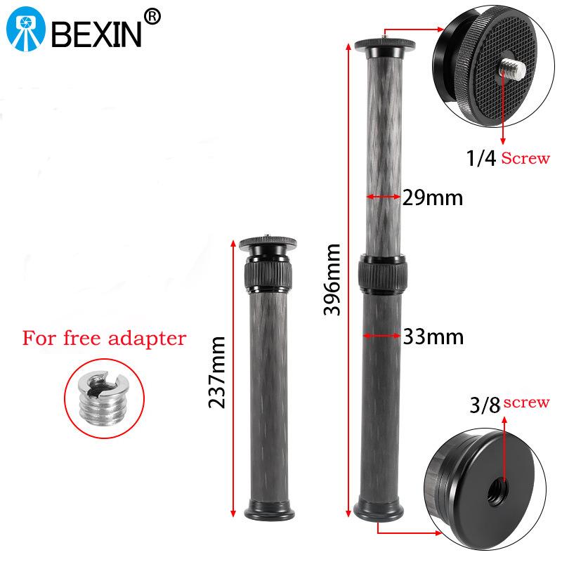 Hot Sale BEXIN P332C 237cm-396cm Carbon Fiber Extension Pole Selfie Stick Extender Tripod Mount for DSLR Cameras BEXIN P332C чёрный