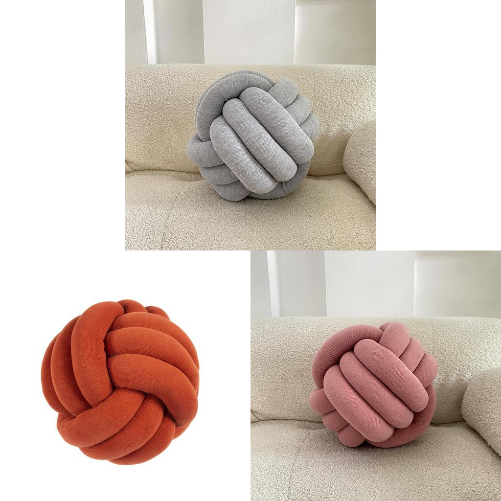 Nordic Wool Ball Pillow With Knitted Texture For Home Decor And Lounge Comfort