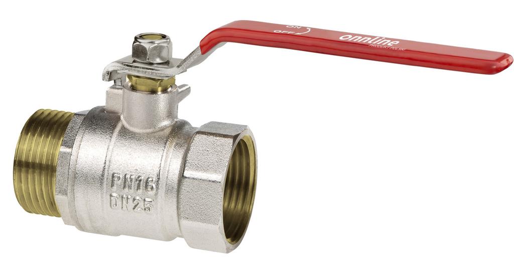 Nickel Plated Standard Ball Valve with Gland, PN16, 3/4 Inch PN16 with Lever