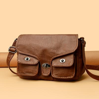 Fashionable and Versatile Small Square Bag, Retro Postman Crossbody Bag, Casual Commuting Single-shoulder Bag