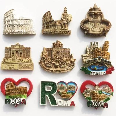 Aimant de Réfrigérateur Point de Repère Rome Italie Souvenirs Touristiques Colisée Fontaine aux Souhaits Autocollant Magnétique pour Réfrigérateur Artisanat en Résine Collection