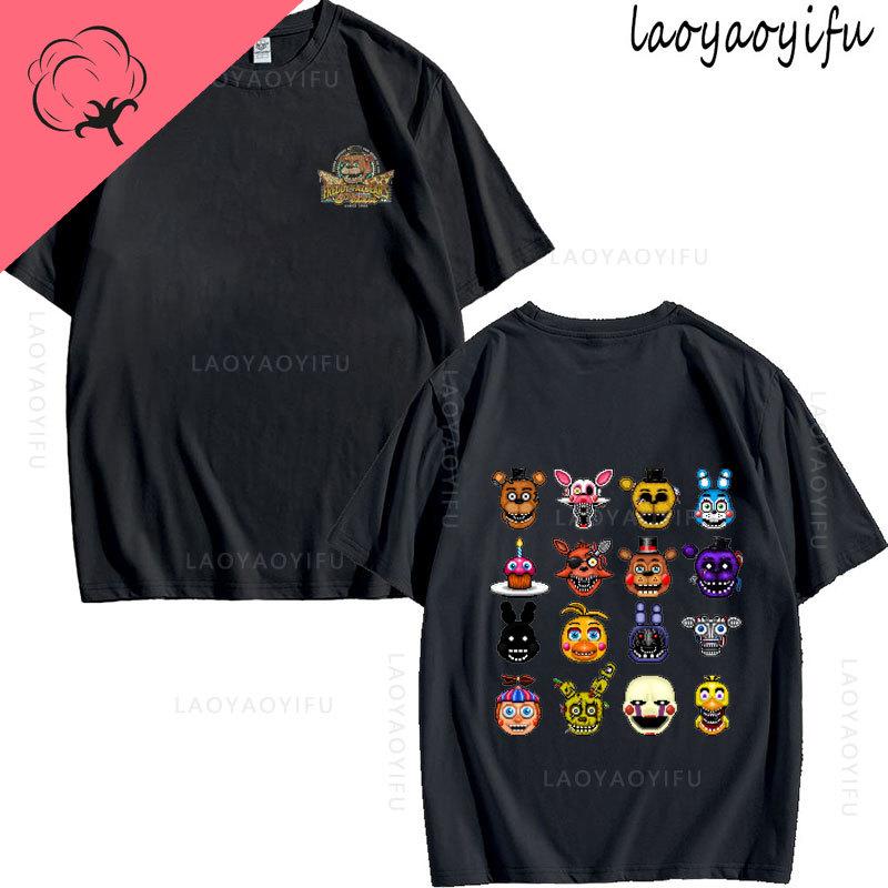 Five Nights At Freddys Theme 100Cotton Printed Fashion Mens Womens Fashion Summer TShirt Shortsleev High Quality Oneck
