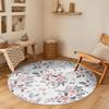 Spring Flower Round Carpet, Warm Winter Living Room Rug, Non-Slip Bedside Floor Mat for Bedroom, Cozy Home Decor Accent