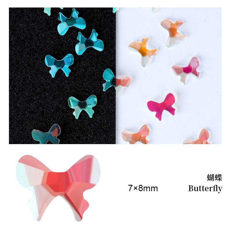 

Теплый эльф Aurora Diamond Nail Art Jewelry Мини стеклянный бриллиант Большая упаковка Смешанный плоский дно бриллиант специальной формы 50Pcs/bag