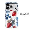 Farm Fresh Watercolor Strawberry Blueberry Fruit Art Graphic Film Aesthetic Protective Shockproof Bumper Phone Case For iPhone 14 15 16 Pro Max Plus