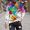 Mens 3D Graphic Print Crew Neck Long Sleeve T-Shirt Casual Streetwear Teens Adults