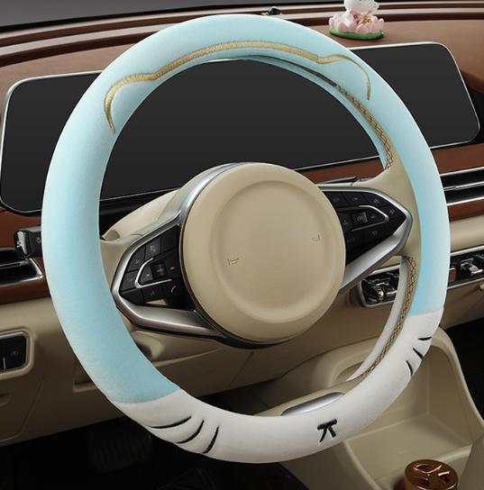 38cm Diameter Cute Wheel Cover All Season Steering Wheel Protector Cartoon Design Cartoon Design All-Season Design синий