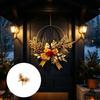 Holiday Door Wreath Artificial Christmas Decors With Bowknot, Pine Style Greenery and Ornament, Portable Hanging Accent for Entryway or Shop Display
