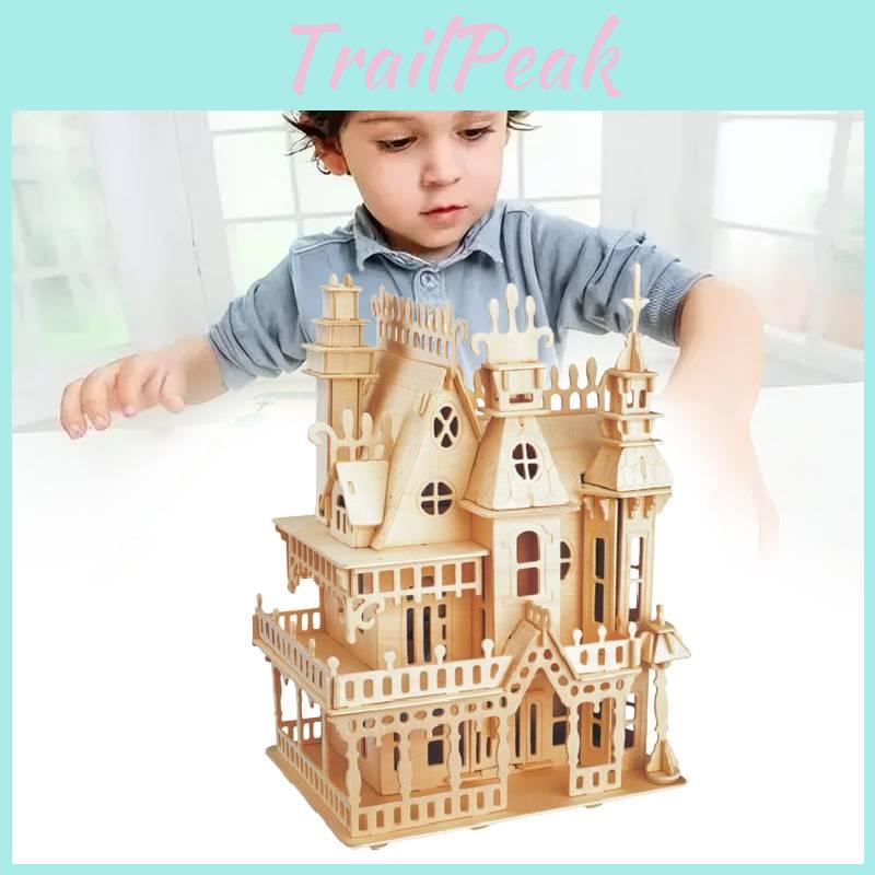 Model Fantasy Villa House Kit 3d Puzzle Model Set Woodcraft Toy Construction