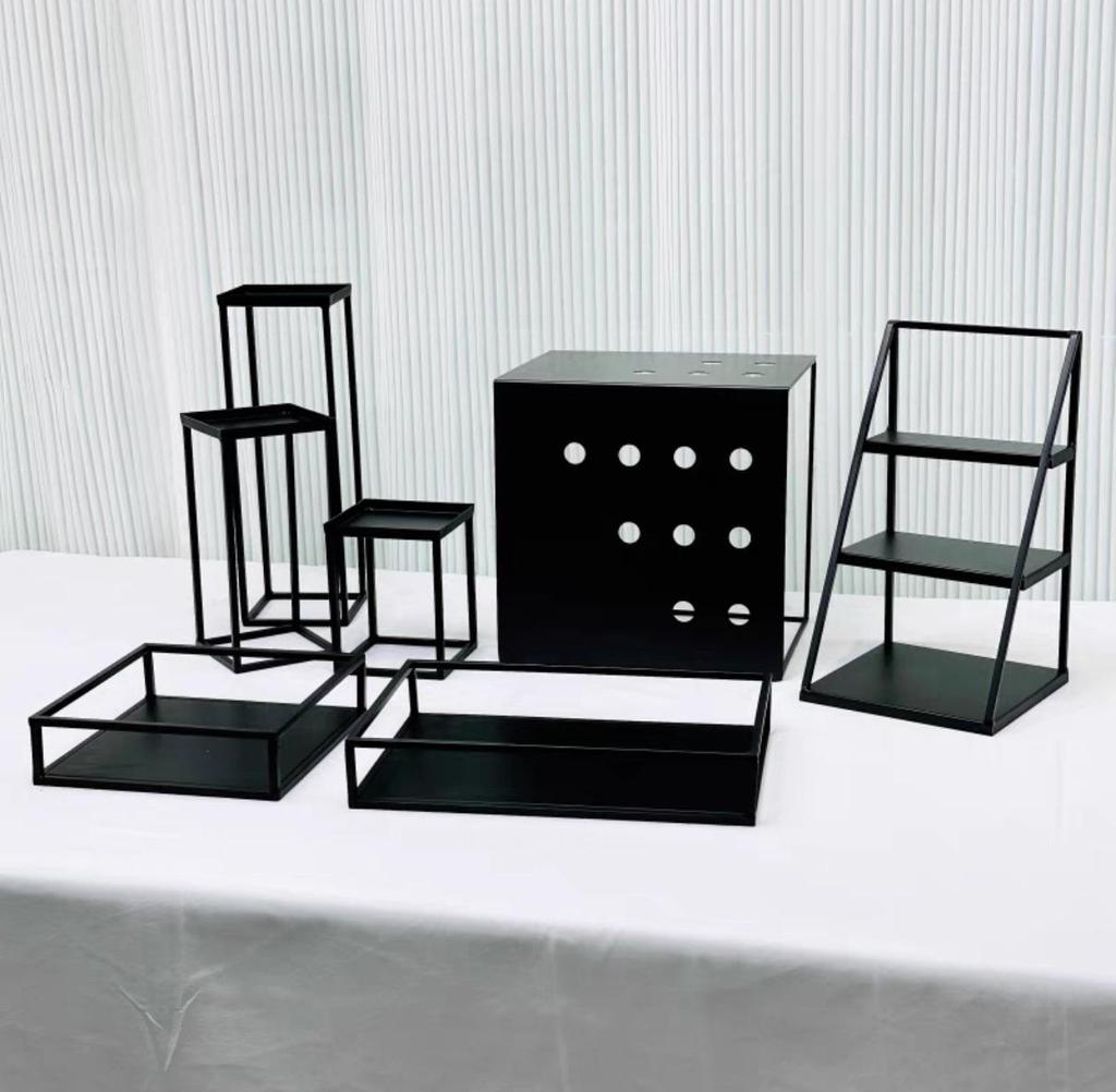Silver Dessert Display Stand for Corporate Coffee Break and Afternoon Tea