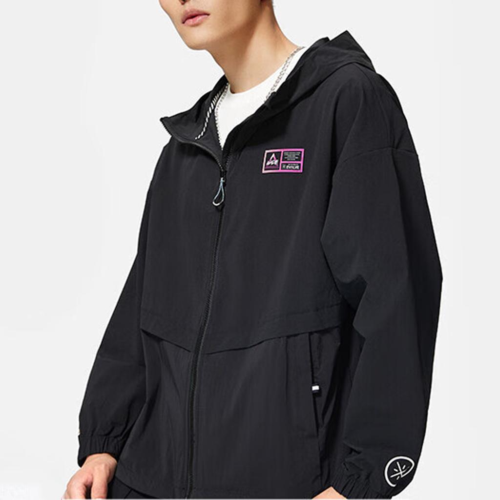 Li-Ning Wade Series Casual Loose Letter Windbreaker Jacket Men Jackets Black AFDS797-1