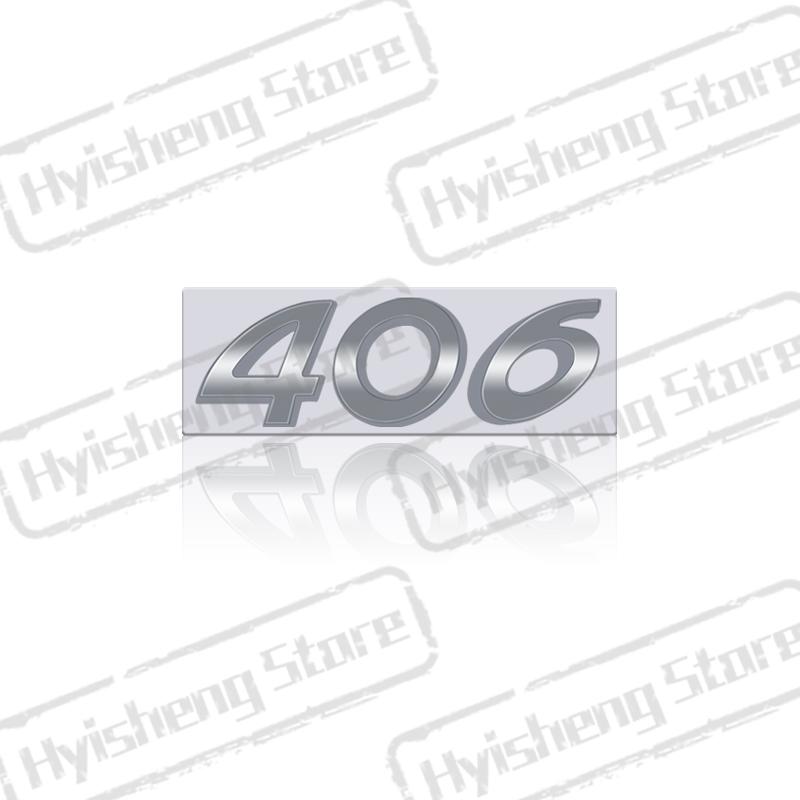 1Pc 3D Metal Sticker For 406 407 Emblem Letters Badge Decoration Rear Trunk Stickers Car Styling Accessories