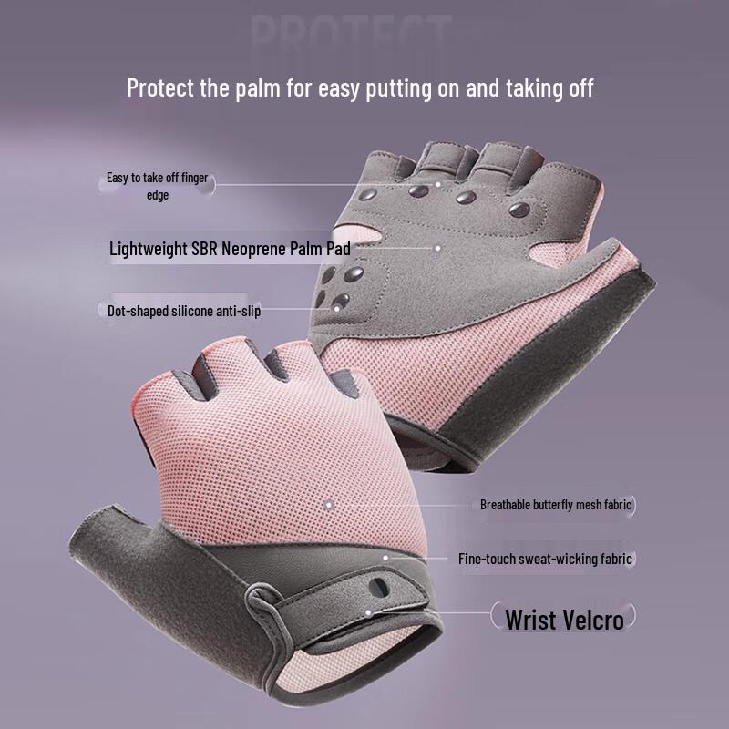 Ou Sen Women s Half-Finger Workout Gloves One Size