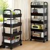 For 3-5 Tier Rolling Storage Shelf Trolley, Kitchen Organizer Clutter Cart, Storage Display Shelf Basket Storage Art Tro