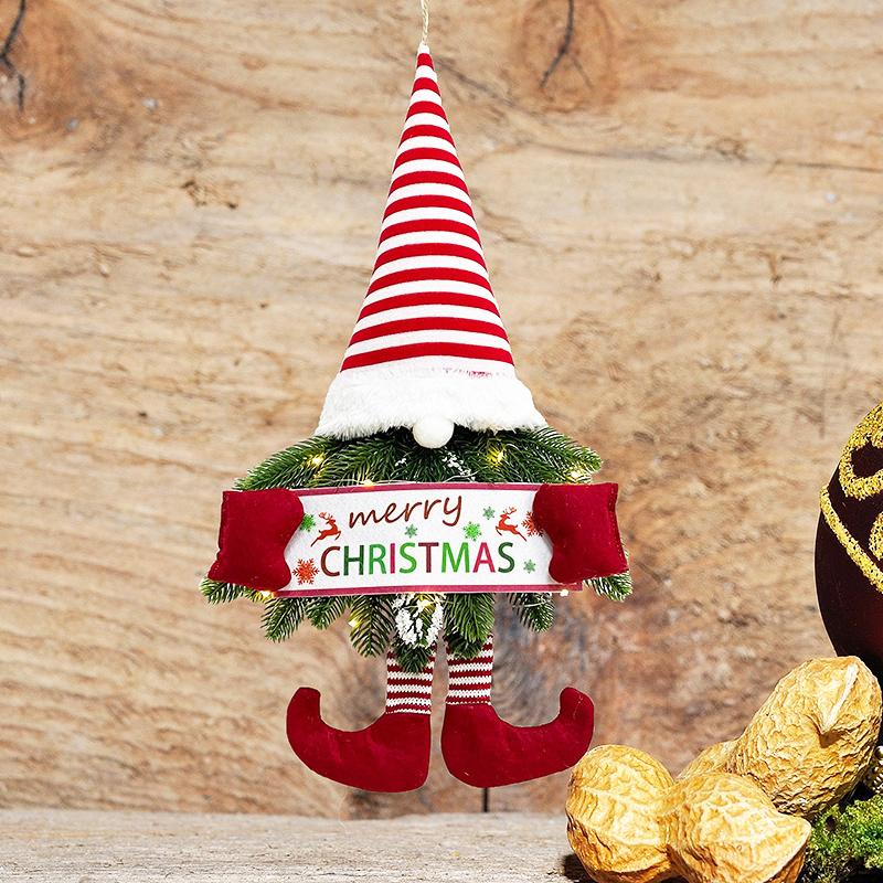 Christmas Wall Hanging Home Decoration Wreath Christmas Ornaments Santa Claus Theme Exquisite Christmas Decoration Gift 50x30x3cm