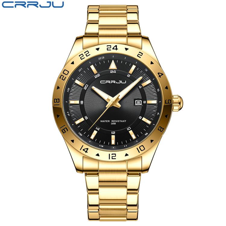 CRRJU New Watch 5007 Men's Watch Stainless Steel Strap Simple Business Watch