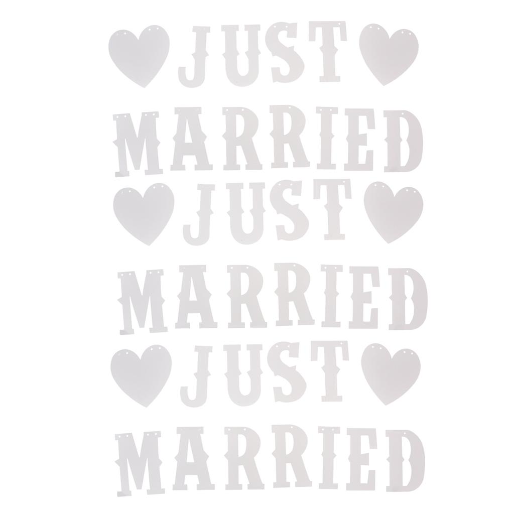 Just Married Banners Multi Purpose Simple Using Cute Design Complete Tools Wedding Decorations Banners for Parties