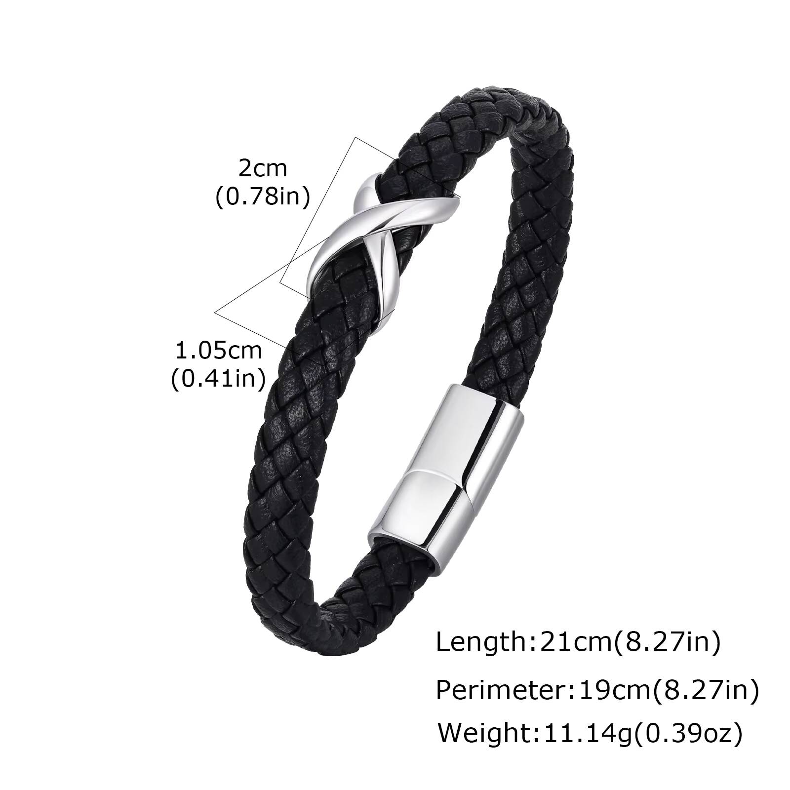 

Vnox Stainless Steel Infinity Leather Bracelet Black Microfiber Rope Wristband 21cm 22.5cm Clasp Trendy Jewelry Gift for Men Him
