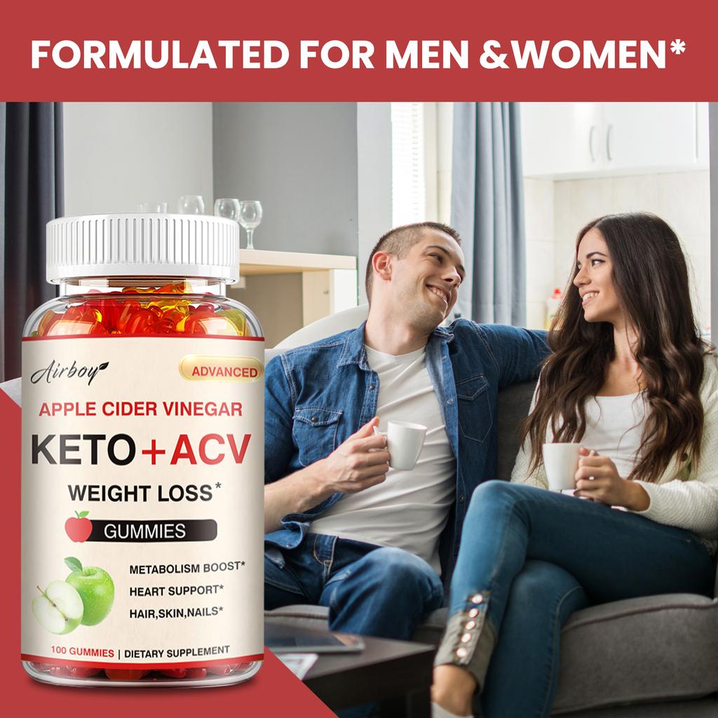 Keto-freundliche Apfelessig-Gummibärchen, Nahrungsergänzungsmittel, 1000 mg Apfelessig-Extrakt, Geeignet für Erwachsene