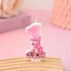 Pink Creative Number and Cartoon Birthday Cake Candles - Handmade Party Decorations