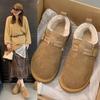 2025 NEW Women's Hot Sale Warm and Comfortable Thickened Fleece Lined Warm Cotton Shoes Round Toe Flat Heel Leisure Shoes