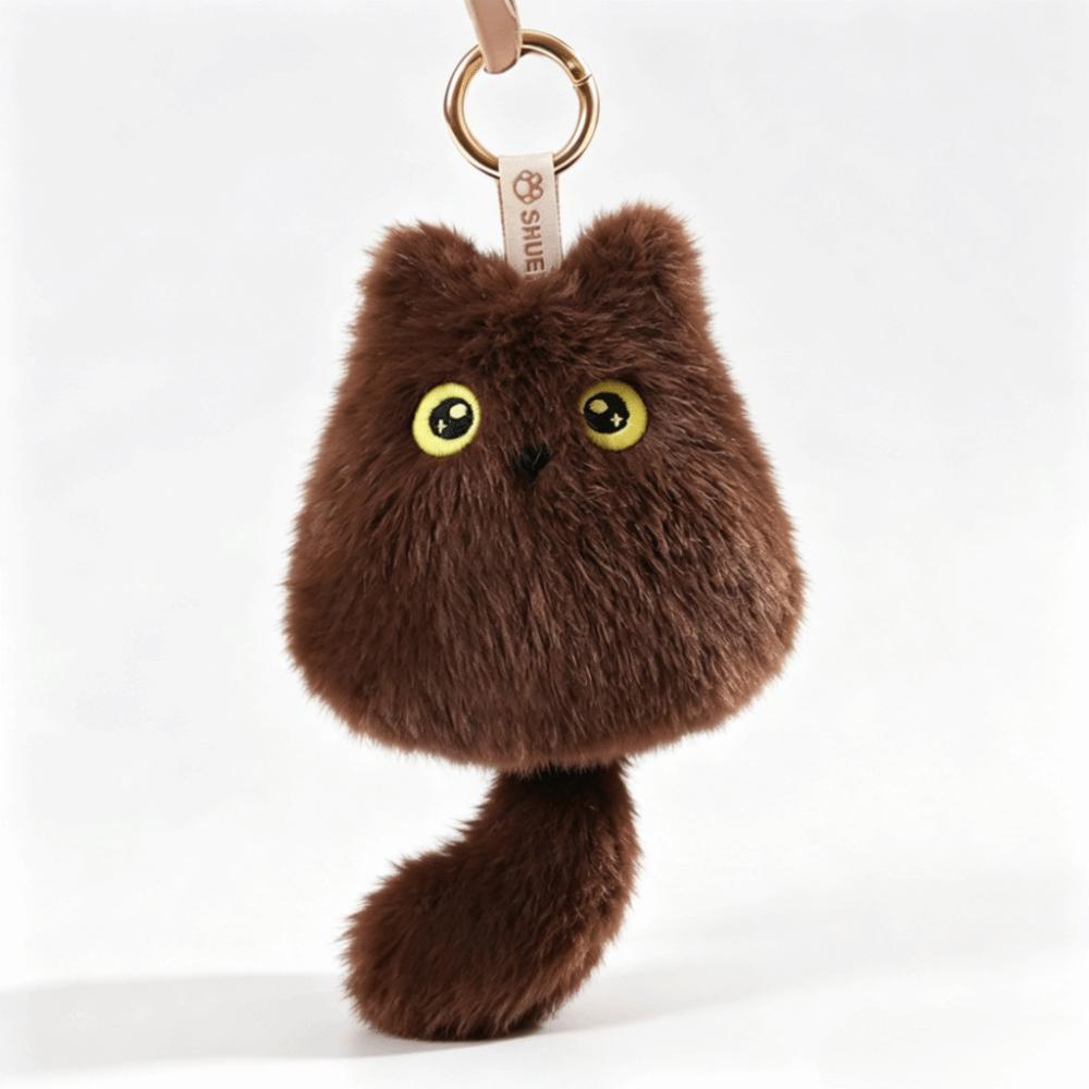 Cute Cat Cat Plush Doll Keychain Soft Fluffy Kitten Plush Keychain Cat Plush Pendant Gift for Boy