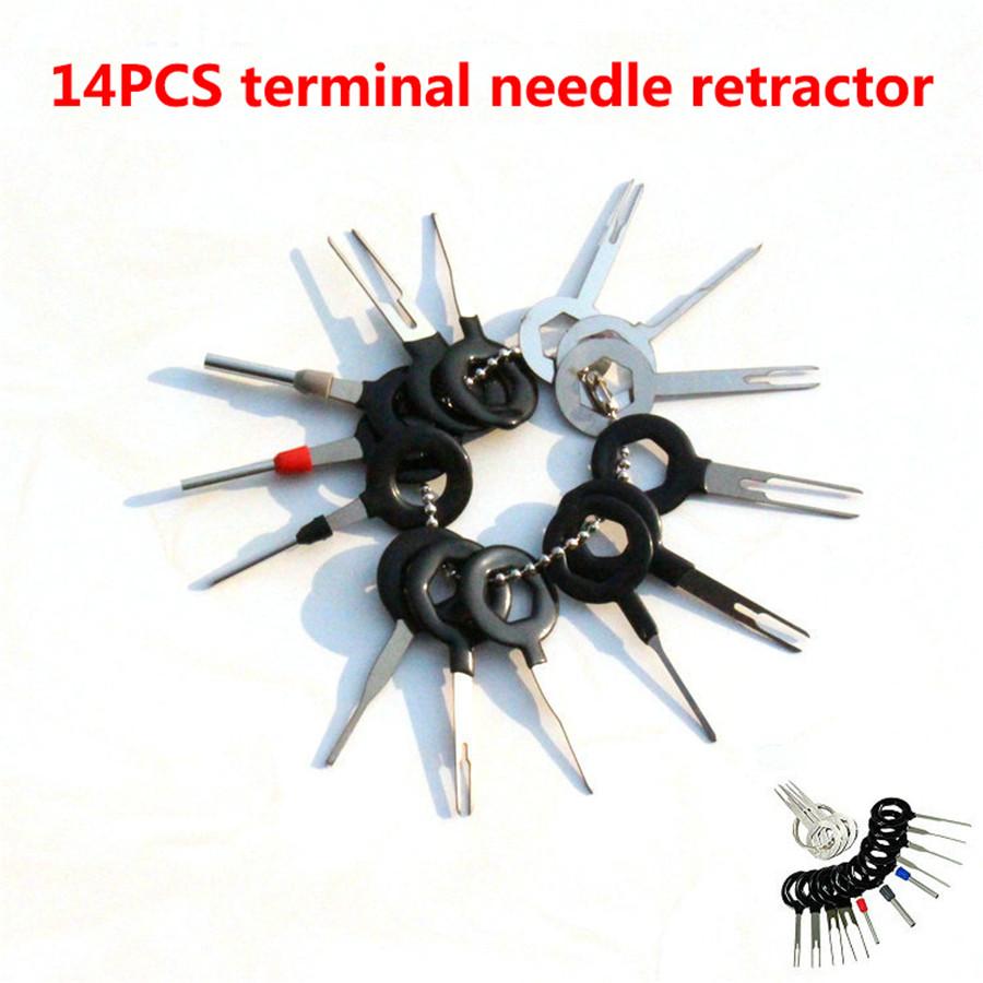 

14Pcs Universal Car Wiring Connector Pin Extractor Puller Terminal Removal Tools