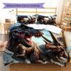 Dinosaur Bedding Set, T-Rex Triceratops Jurassic Print Duvet Cover Set, 3Pcs Bed Set with 2 Pillowcases for Bedroom Decor, No Comforter