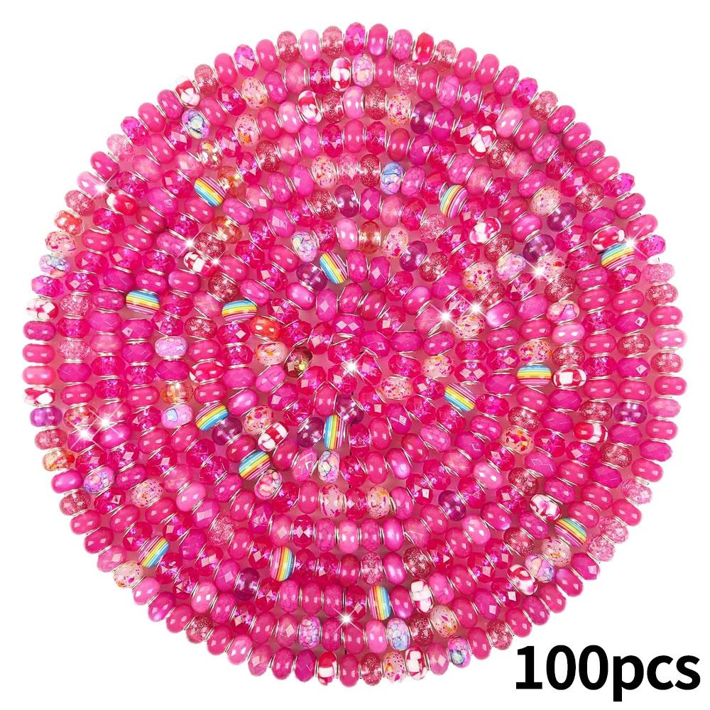 Mărgele cu găuri mari în stil european de rășină 30/50/100, margele distanțiere pentru producția de bijuterii, diverse margele mari europene libere și colorate