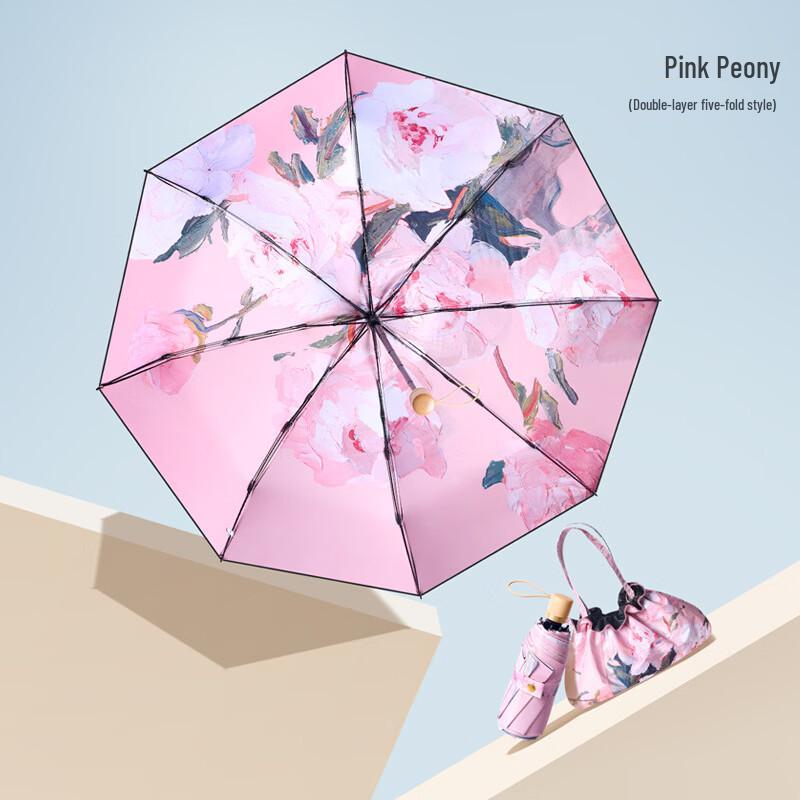 PALONY Double Layer Floral UV Sun Umbrella