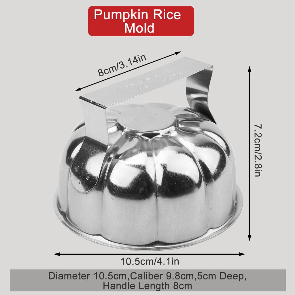 Pumpkin Style Onigiri Mold Stainless Steel Rice Ball Mold Egg-Wrapped Rice DIY Sushi Making Mold Kitchen Gadgets Omurice Mold