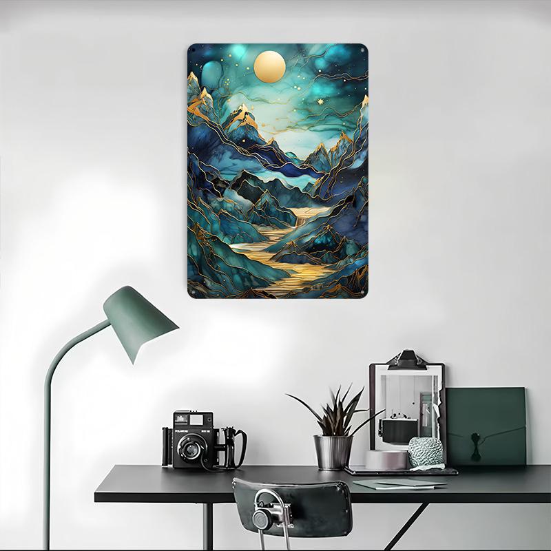 Abstract Aurora Borealis Printed Poster Customized Wall Art Retro Vintage Metal Tin Signs for Home Bedroom Decoration Gaming