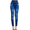 Fake Jeans Butterfly Print Stretchy Women Ankle Length Butt Lift Trousers for Dating
