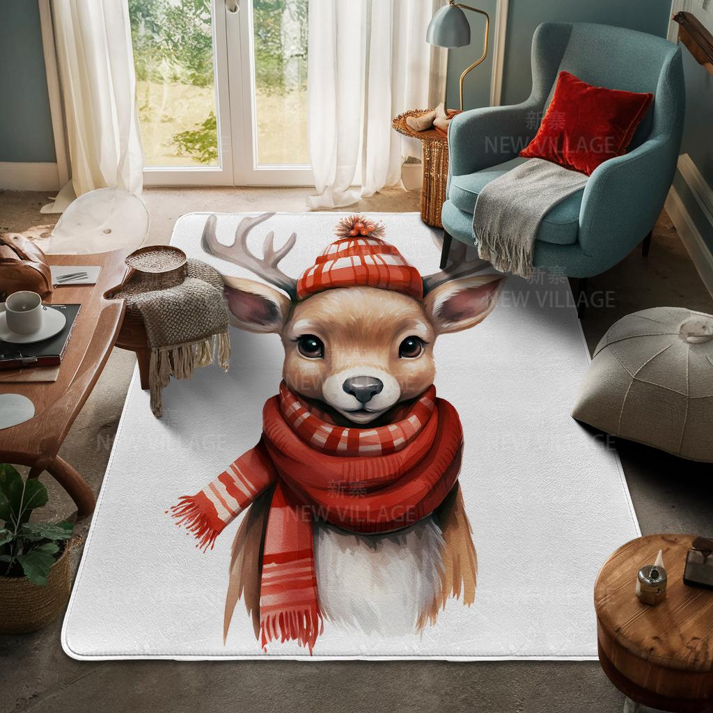 House Entrance Carpet Home Door Mat Living Room Bath Foot Bathroom Non-slip Water Absorption Rugs Bath Merry Christmas Winter