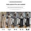 Petite Women's High-Waisted Apricot Knitted Pants - Wide-Leg, Drapey, Soft, Spring/Autumn, Fits 150cm.