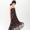 WEDNESDAY DELIGHT Wd_Layered Ruffle Floral Chiffon Dress_Brown