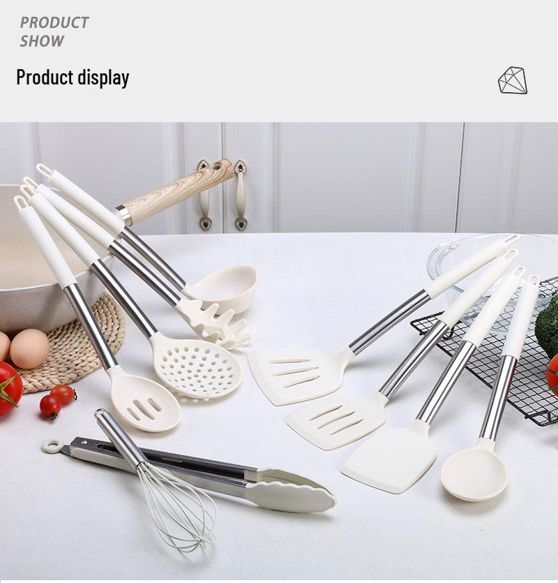 43-Piece Silicone Utensil Set: Heat-Resistant Non-Stick Spatulas & Stainless Steel Kitchen Tools.