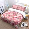 Elegant Pink Floral Pattern Duvet Cover Set With 3D Printing Design Soft Polyester Bedding Set All-Season Comfort For Gifts