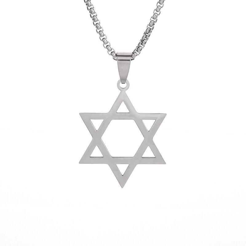 

Мода Моген Давид Шестиугольная Звезда Кулон Израильская Еврейская Цепочка Из Нержавеющей Стали Ювелирные Изделия Мужское Повседневное Ожерелье