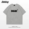 Large size fat MM American retro design letter short-sleeved T-shirt women's loose and thin versatile couple half-sleeved top