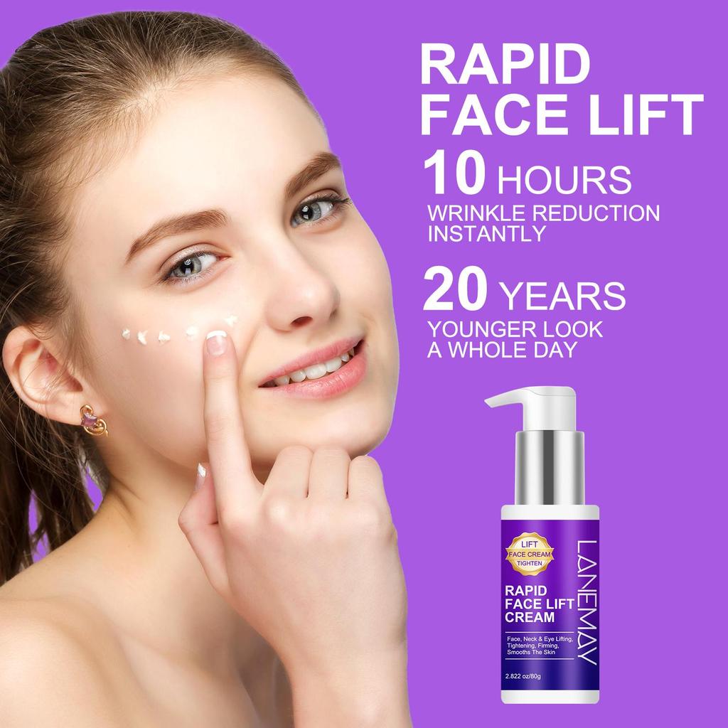 Rapid Face Lift Cream-Moisturizing, Lifting & Tightening & Firming & Smooth-Suitable for All Skin Types, 80g