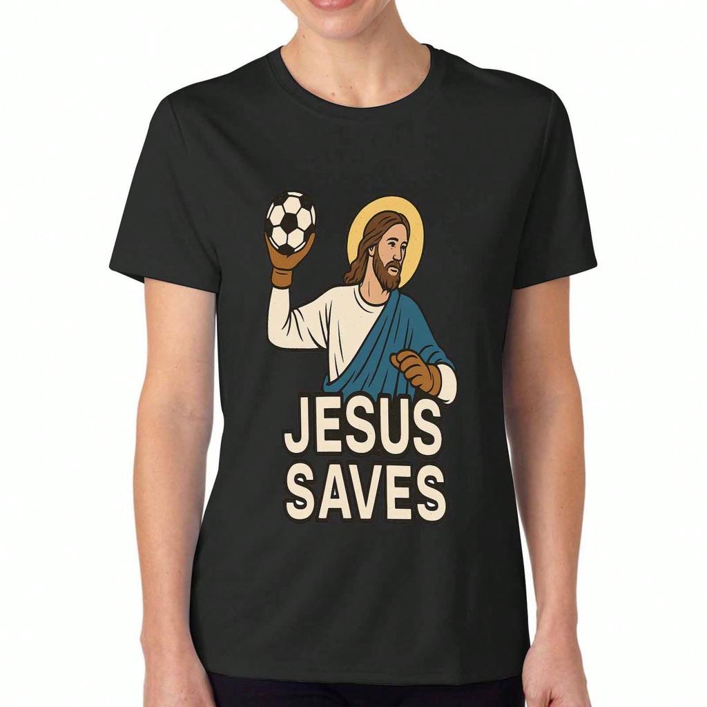 Jesus Saves Jiu Jitsu Women's Cotton T Shirt, Premium Cotton Graphic, Durable And Comfy, Relaxed Fit, Casual Fashion Tee. Jesus Grappling Art, Jiu Jit