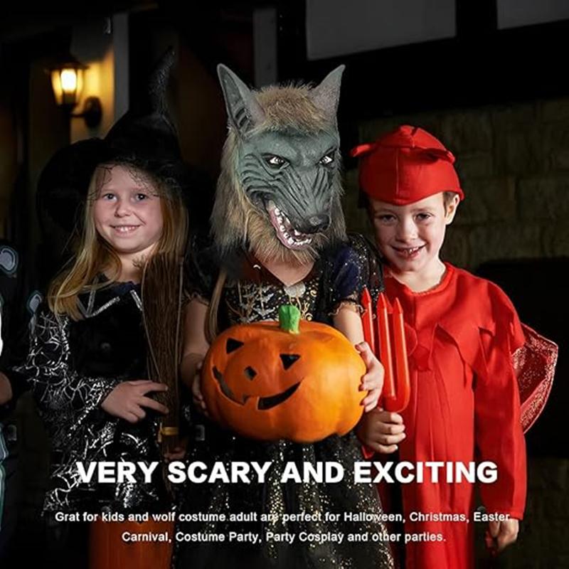 Holloween Horror Mask Party Cosplay Werewolf Costume Dress Up Mask Wolf Head Mask And Claws Animal Dress Up Props