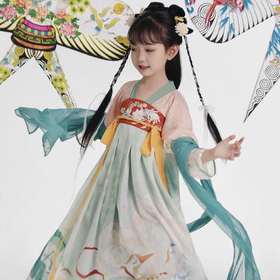 Hanfu fille style chinois robe d'été en tissu costume Tang antique super costume de fée robe petite fille sirène princesse jupe sous-vêtement